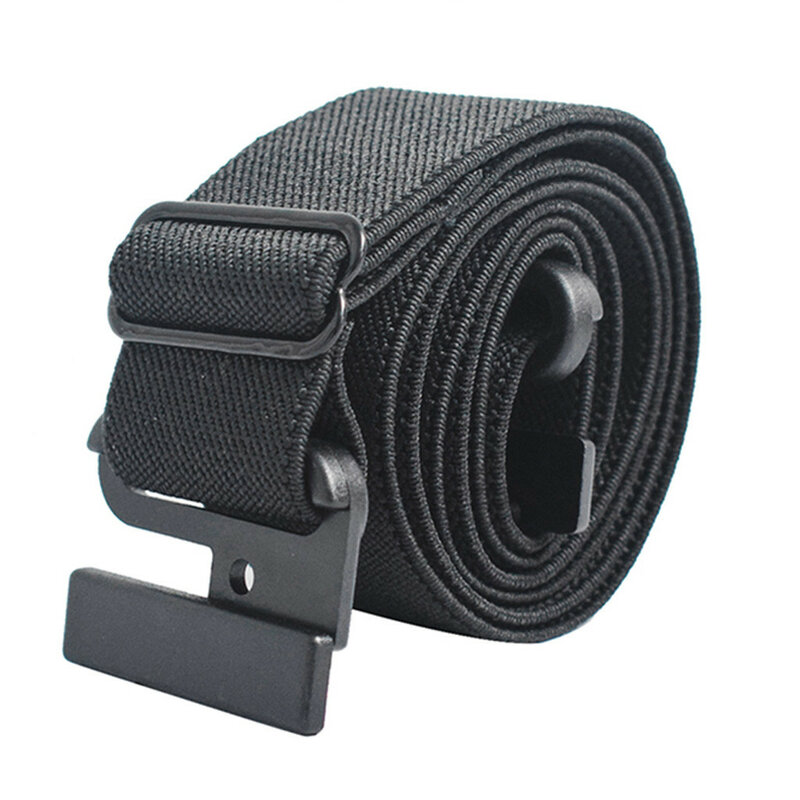Cinturón de dos puntas antideslizante, hebilla plana, elástico, ajustable, talla 48, accesorios Y2k para Vaqueros