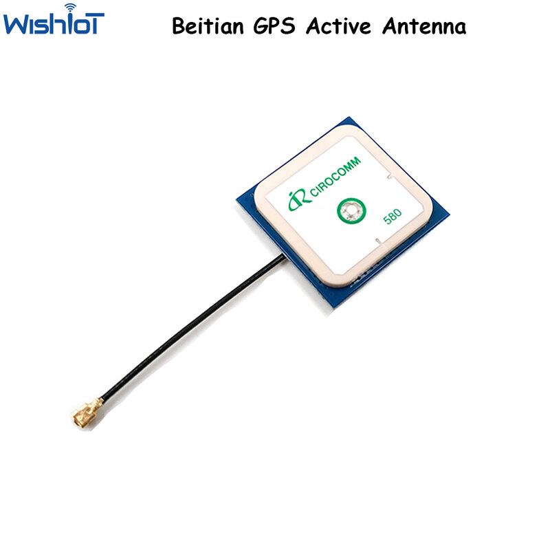 Beitian-antena interna activa BT-580 Cirocomm GPS, conector IPEX de cerámica de alta ganancia, 32db, 25x25x2mm, Cable 1,13 de 5cm de largo