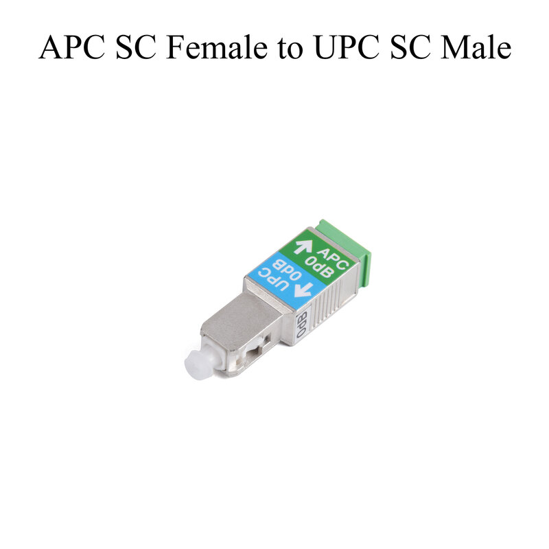 Adaptador de fibra óptica piezas APC/UPC SC FC macho a APC/UPC SC FC hembra 0dB atenuador de modo único, conector convertidor de 1200nm-1600nm, 1 unidad