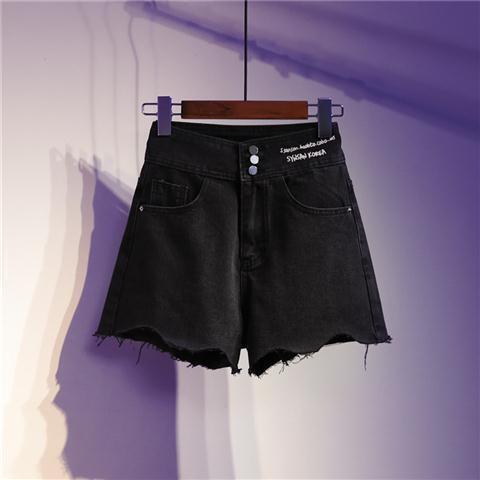 Pantalones cortos de mezclilla perforados para mujer, Shorts de pierna ancha, ajustados, de talla grande, a la moda, novedad de verano 2024