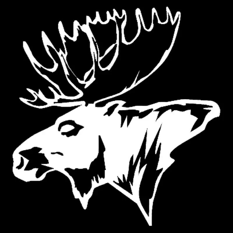 Moose Head busur stiker mobil Aksesori stiker motor gaya mobil berburu hitam/perak 14.5*15.2CM