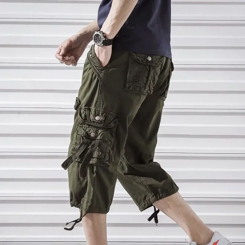 Pantalones cortos Cargo de camuflaje para hombre, Bermudas de combate de camuflaje, diseño de lujo, holgado, 2023