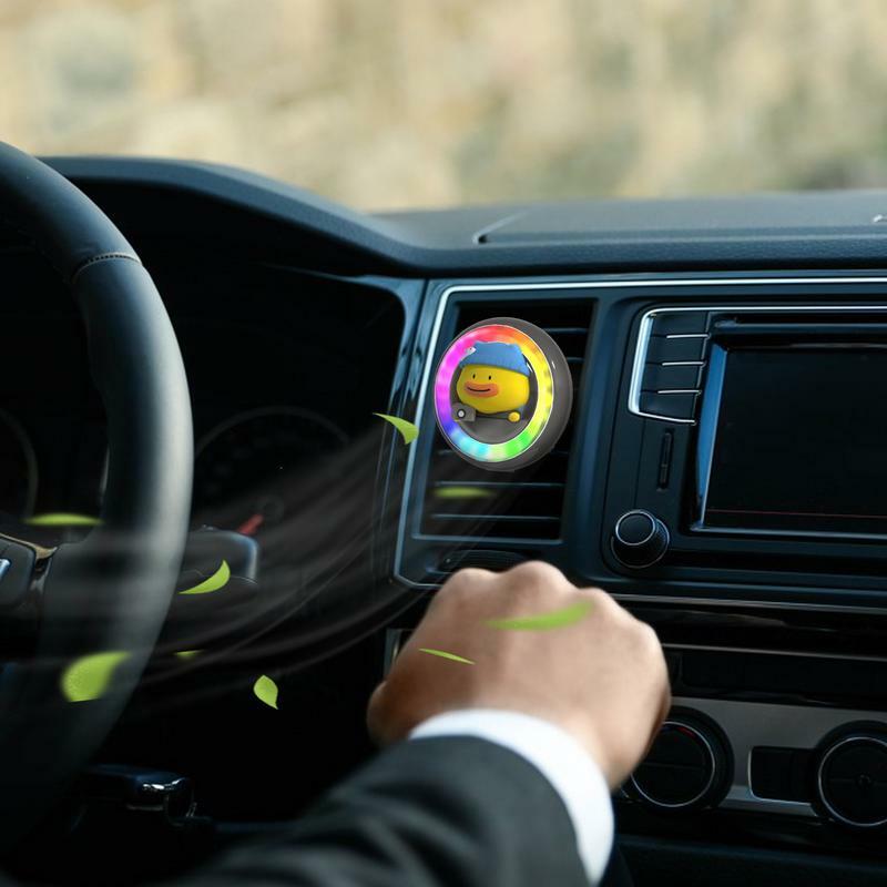 Klip ventilasi aromaterapi mobil, lampu hewan dapat disesuaikan penyegar udara mobil desain kartun lucu Sensor suara diaktifkan kendaraan