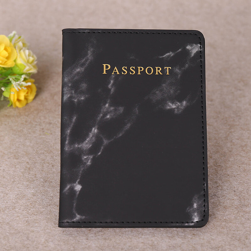 Fashion Women Men Passport Cover Pu Leather Marble Style Travel ID Credit Card Passport Holder Packet Wallet Purse Bags Pouch