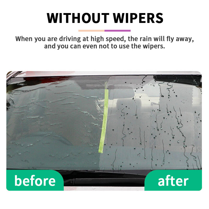 Revêtement hydrofuge anti-pluie, spray pour verre de voiture, agent hydrophobe imperméable