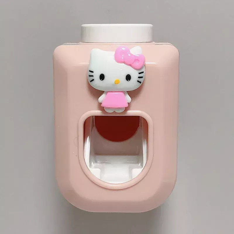 Hello Kitty dentifricio spremiagrumi Sanrio Kawaii Cartoon Dispenser automatico di dentifricio per bambini forniture da bagno