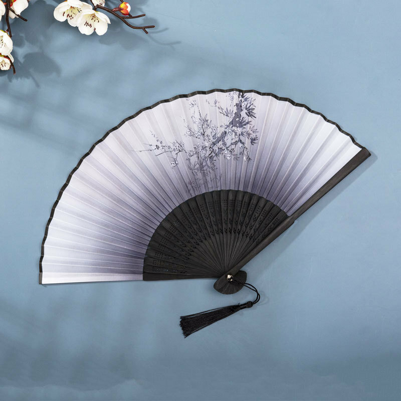 Vintage Style Silk Folding Fan Chinese Japanese Pattern Art Craft Gift Home Decoration Ornament Dance Hand Fan Clothes Accessory