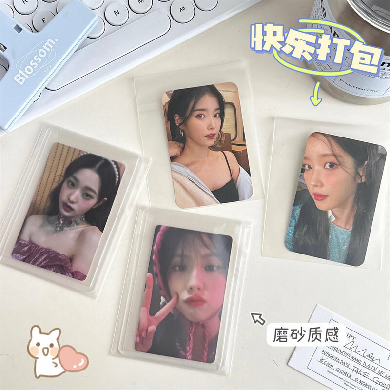 Protecteur de carte photo transparent coréen pour idole coréenne, manchon transparent, porte-carte photo, 13x8cm, 100 pièces