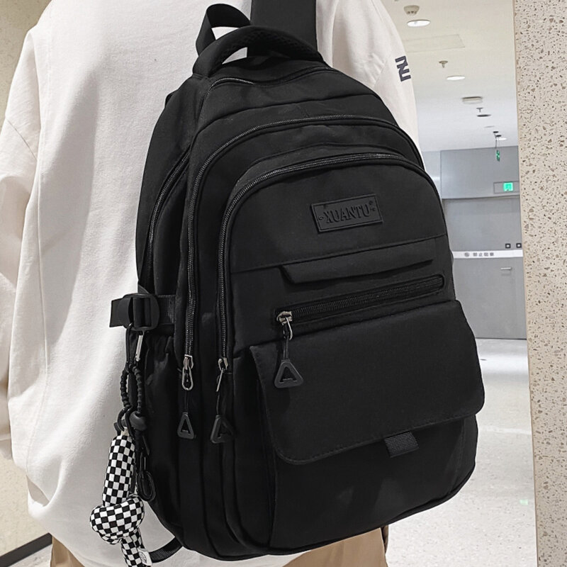 2024 schwarzer Nylon Unisex Rucksack großer umwelt freundlicher wartungs fähiger Reise rucksack Hochwertiger tragbarer Laptop-Rucksack für Studenten