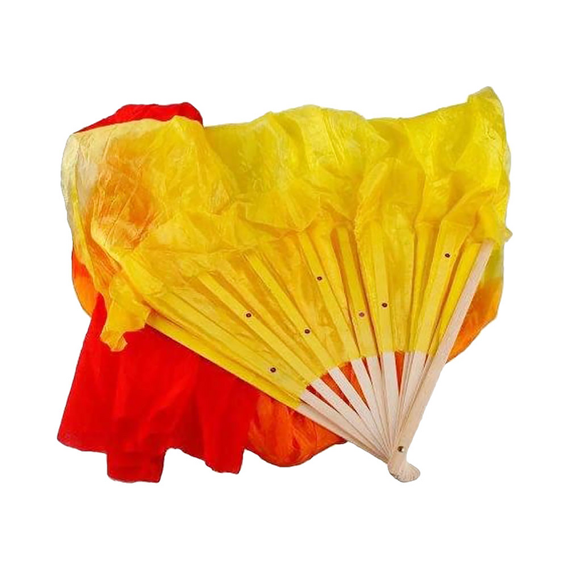 Imitation Silk Dance Fanb Folding Worship Flag Stage Show for Morning Practice Foldable Colorful
