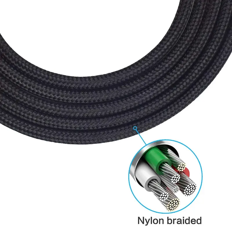 6.35mm OFC Replacement Nylon Braided Cable Extension Cord For Takstar Pro82 Pro 82 Headphones