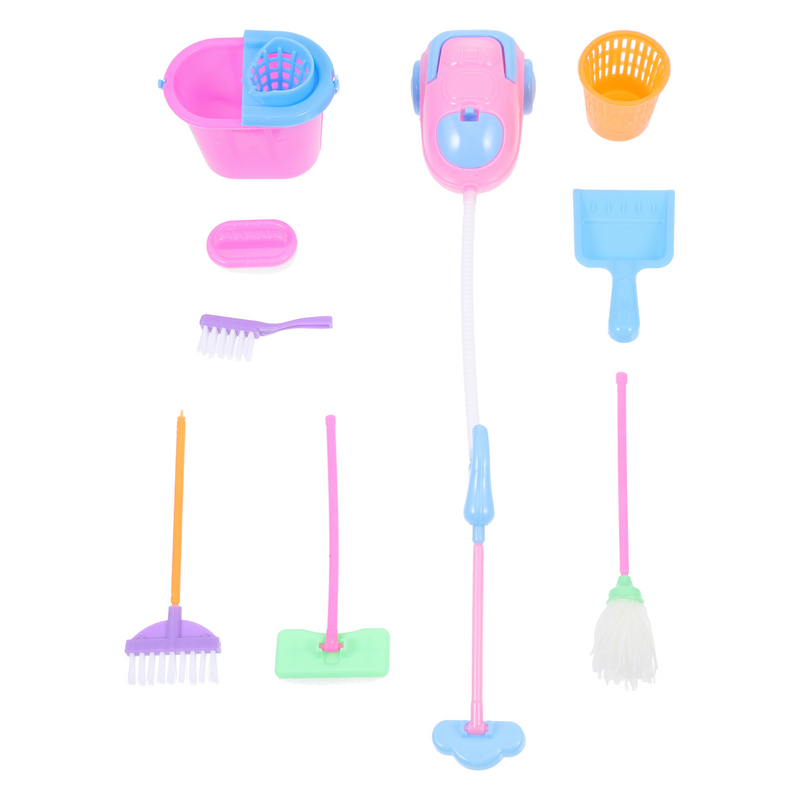 Mini House Cleaning Tools Kid Pretend Play Toy Housekeeping Tool Cleaning Broom Brush Washing House Cleaner For Children