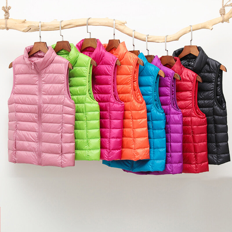 女性用軽量パッド入りジャケット,暖かいベスト,超軽量,キルティングコート,秋と冬