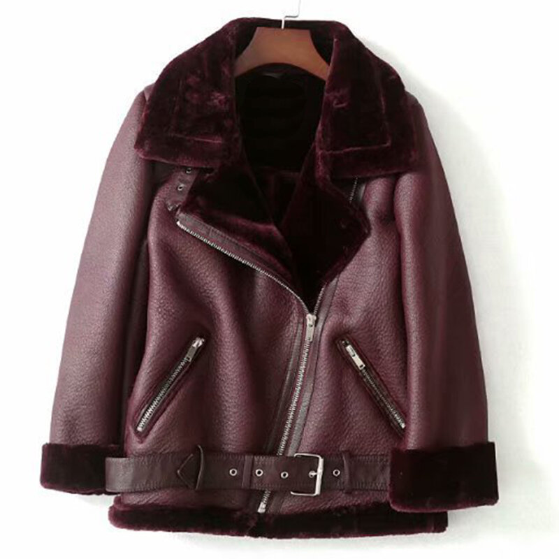 2023 cappotti invernali donna spessore pelliccia sintetica pelle di pecora giacca in pelle di pelliccia femminile con cintura Lady Outwear Casaco Feminino