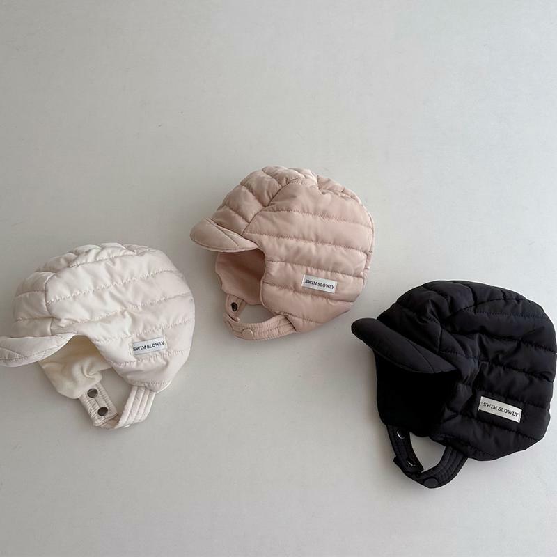 Gorro de nieve de franela de algodón para bebé, gorros de piloto con orejeras, impermeable, para niños