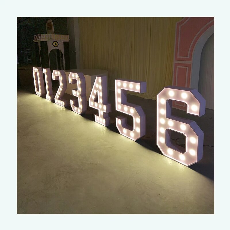 Marriage Number huge big 4ft 5ft light marquee letter back drop stand for weddings party props