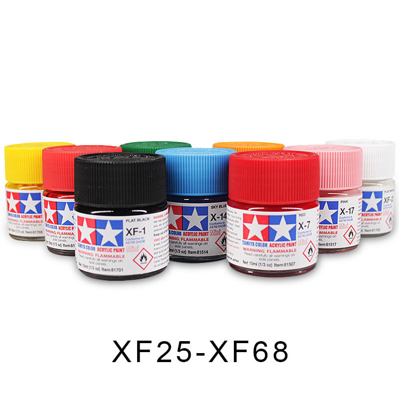 Tamiya-pintura acrílica a base de agua, modelo de XF25-XF68, pintura de color mate, serie 11, 10ml