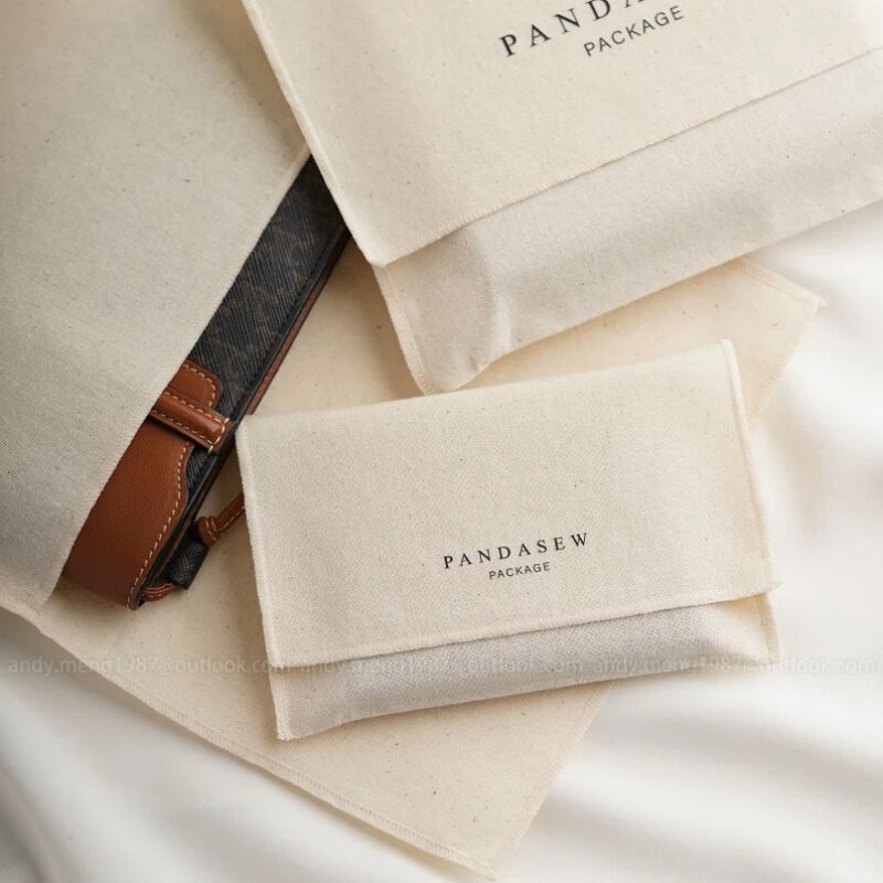 Prodotto personalizzato, Logo personalizzato stampato cotone lino pettine gioielli cosmetici imballaggio busta sacchetto di polvere busta sacchetto di cotone