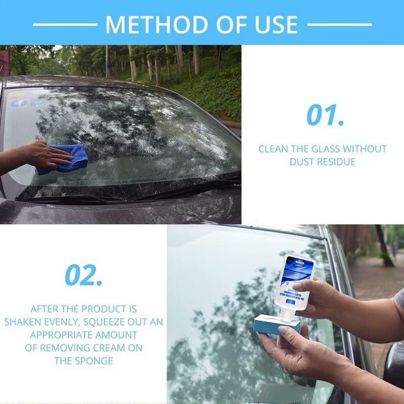 ที่ทำความสะอาดฟิล์มน้ำมันกระจกรถยนต์น้ำยาล้างและทำความสะอาดกระจกที่บังแดดหน้ารถยนต์125มล. ที่เช็ดกระจกสำหรับหน้าต่าง SUV