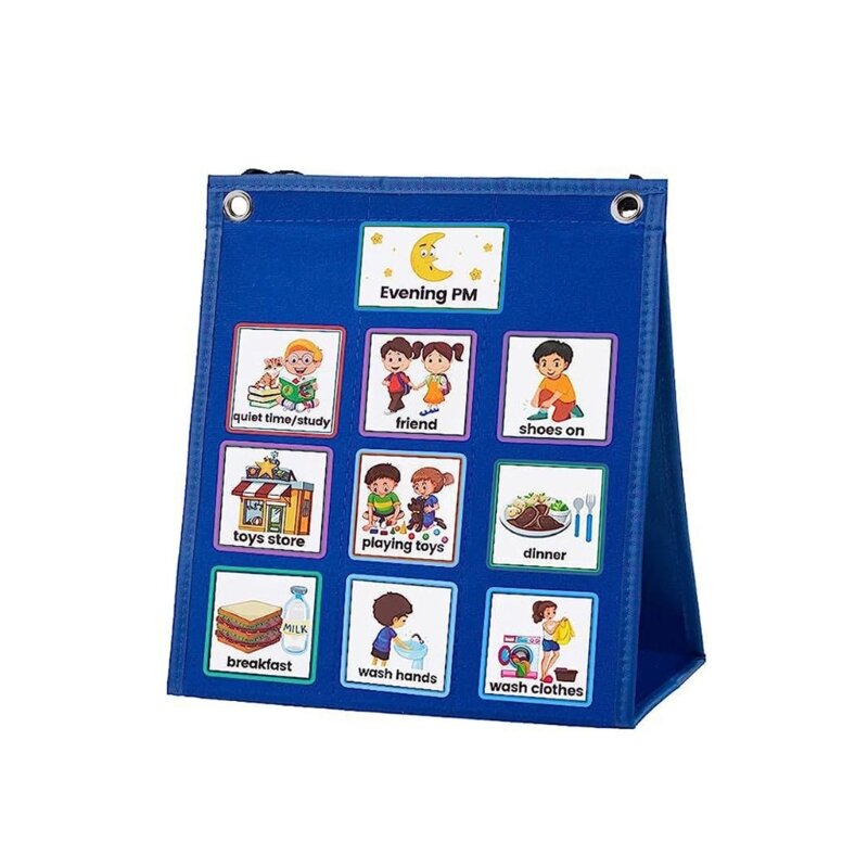 Daily Routine Chart Children Visual Schedule Board Learning Tool with 70 Cards