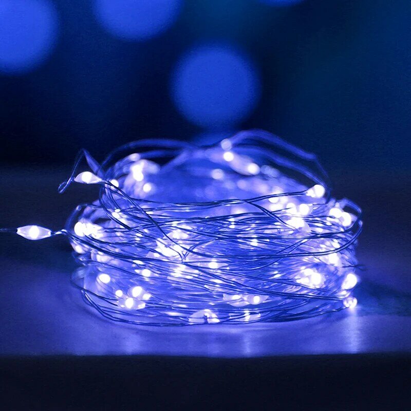 Cadena de luces LED USB a prueba de agua con alambre de cobre plateado, crea un ambiente encantador de luces de hadas