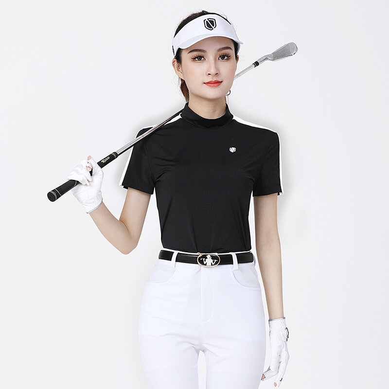 Kaus Golf wanita, cepat kering, longgar, ramping, lengan pendek, musim panas