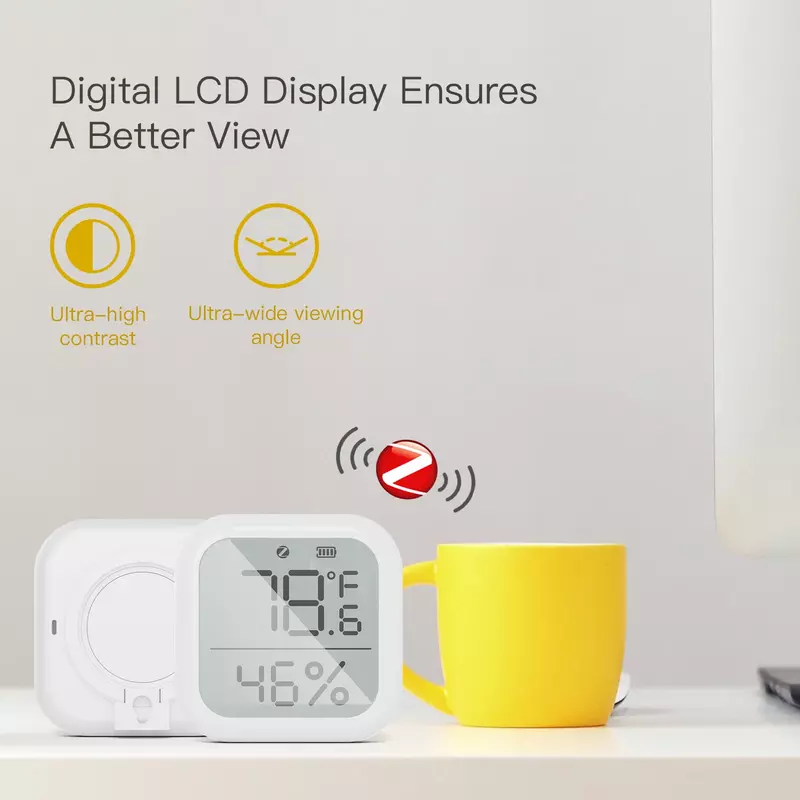 MOES Tuya ZigBee Smart Home sensore di temperatura e umidità con schermo a LED funziona con Google Assistant e Tuya Zigbee Hub