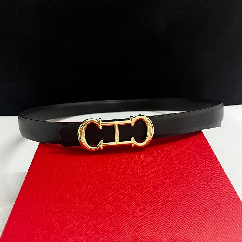 Cinturón de lujo de marca famosa para mujer, cinturón con hebilla CH, vestido de mezclilla, cinturón versátil, estilo minimalista, nueva moda