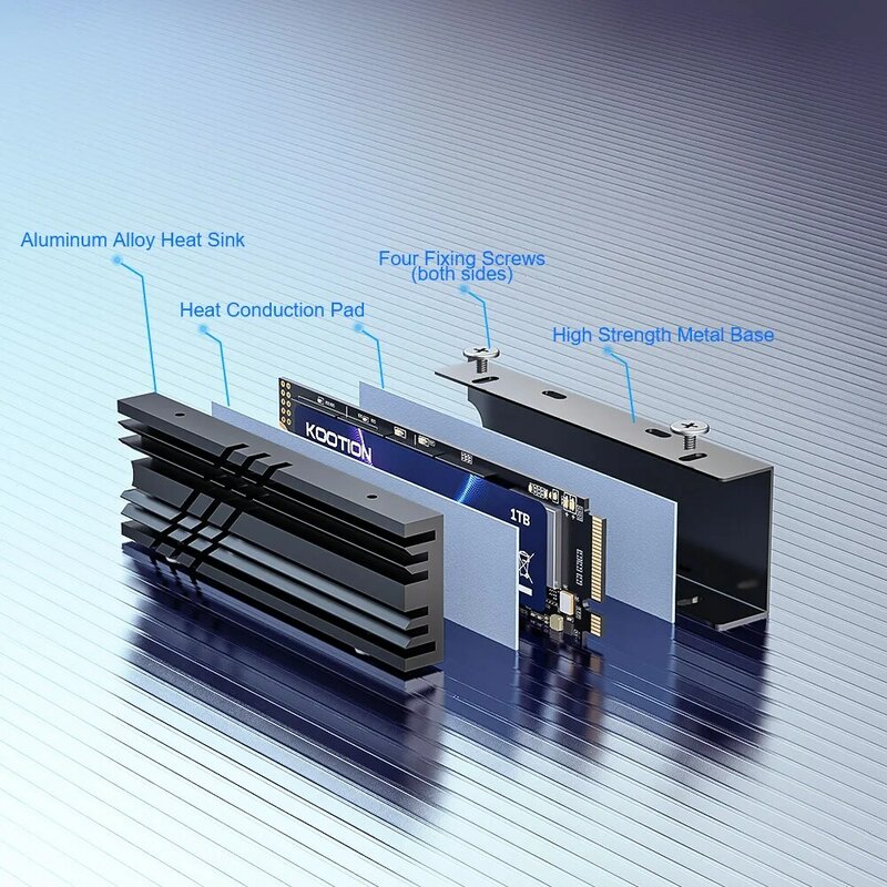 Внутренний твердотельный жесткий диск KOOTION X16Plus SSD NVMe M2, 1 ТБ, 512 ГБ, PCIe 4,0x4 2280 SSD M.2 для PS5, ноутбуков и ПК