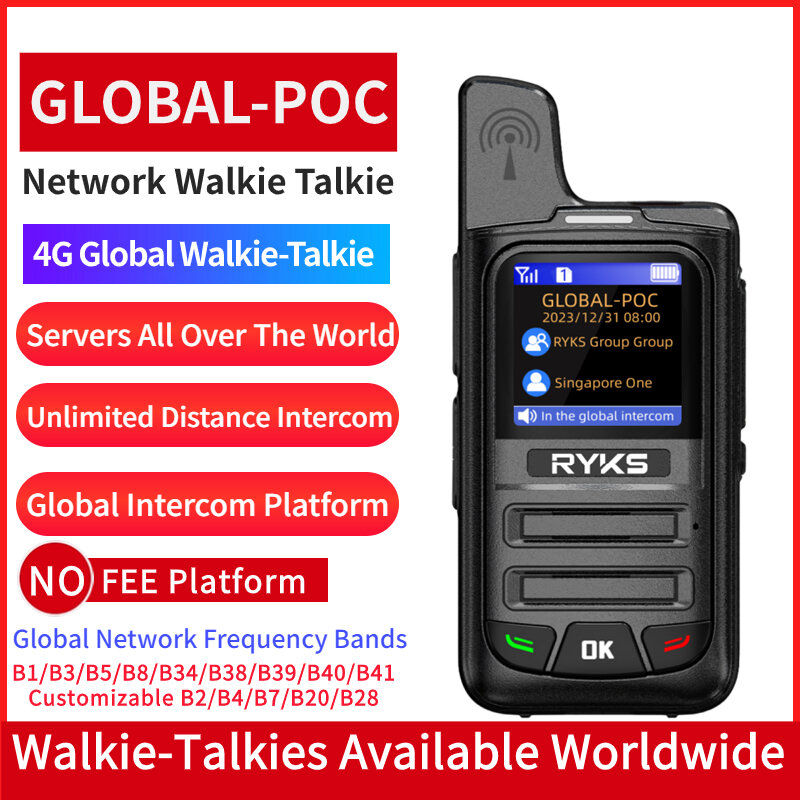 Walkie-talkie de largo alcance, teléfono móvil de red 4G, Radio bidireccional portátil para exteriores, 100 millas