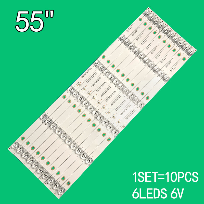 10PCS SUNYSN55 "LED Backlight บาร์6ไฟ MS-L1544 V5สำหรับ SN55CRE88 CX550DLEDM AX55CRE88/0227 SN055LDJRXCV6488H-