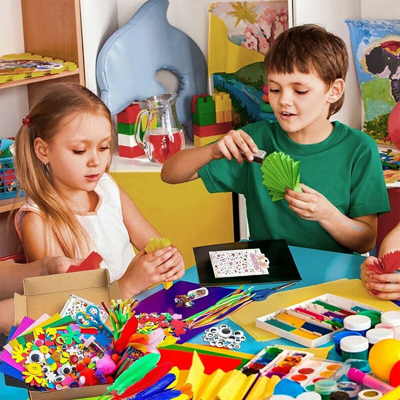 Tự Làm Nhiều Màu Sắc Sang Trọng Gậy Len Pompoms Chất Liệu Trẻ Em Tự Làm Montessori Thủ Công Ống Toán Tính Giáo Dục Dán Trẻ Em Xếp Hình Đồ Chơi
