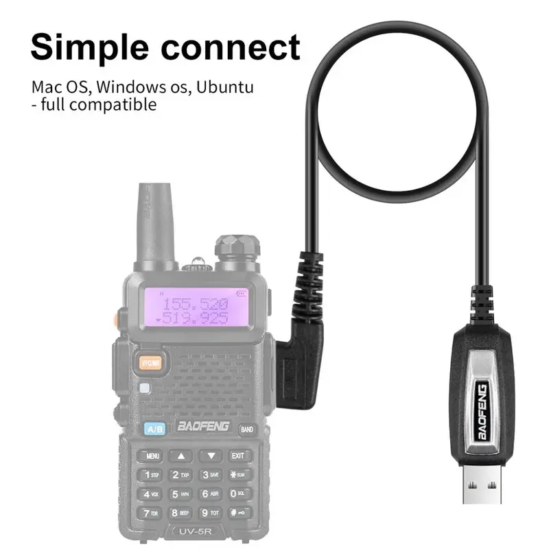 BaoFeng-Cable de programación USB con CD para walkie-talkie, Radio para UV-5R, UV-82, BF-888S, UV-S9, PLUS, UV-13, 16, 17, 21 Pro, UV-K5, 5R Plus