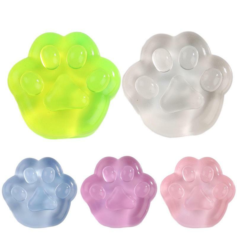 Cat Claw Shape Squeeze Toy Mini Cute Transparent Cat Claw Pinching Toy Antistress Stress Relief Gadgets for Children Adults