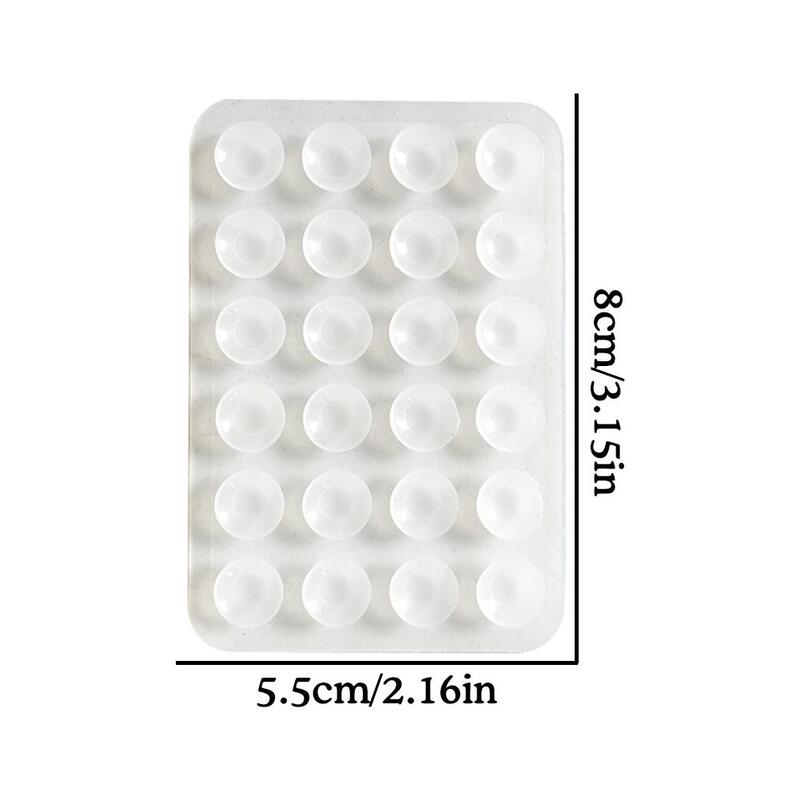 24 Square Thickened Particles Silicone Suction Cup Phone Mount Adhesive Phone Accessory Holder Anti-Slip Mobile Accessory Holder