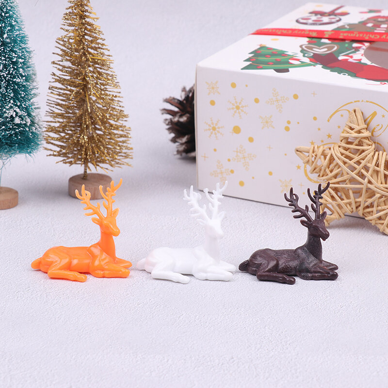 Миниатюрная статуя оленя для кукольного домика, рождественские украшения, украшения для кукольного домика, аксессуары