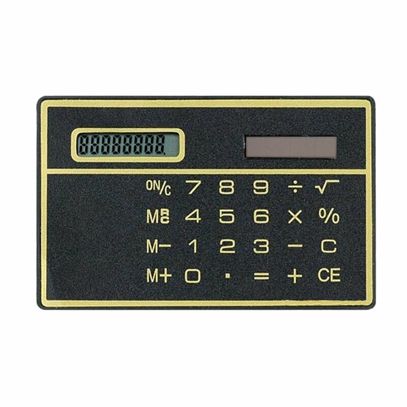 Kalkulator Surya 8 Digit Kalkulator Surya Ultra-tipis dengan Layar Sentuh Desain Kartu Kredit Ukuran Kartu Kredit Mini Portabel