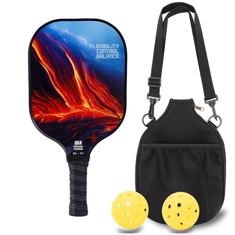 Carbon Fiber Pickleball Paddles Set USAPA Rackets Padel Graphite Honeycomb Core Lightweight Racquet Equipment with Portable Bag