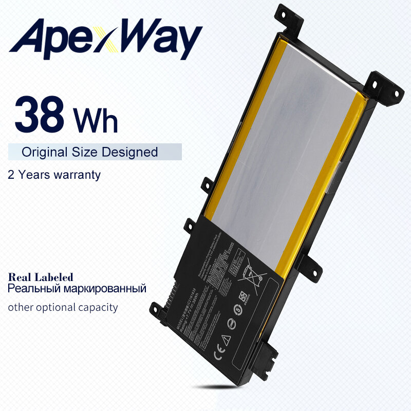 Apexway C21N1638 Batterie für Asus VivoBook 14 X442U X442UA X442UF X442UN-1B X442UQ-FA053T X442UA3G X442UQ-1A 7,6 V 38Wh