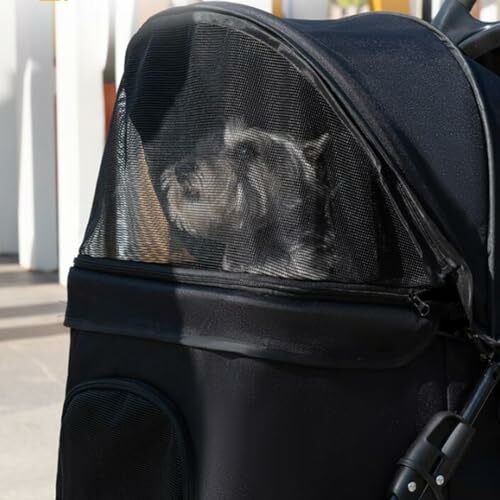 Carrinho de estimação dobrável com 4 rodas, Travel Folding Carrier para cães pequenos, Carrinho de gaiola de gato