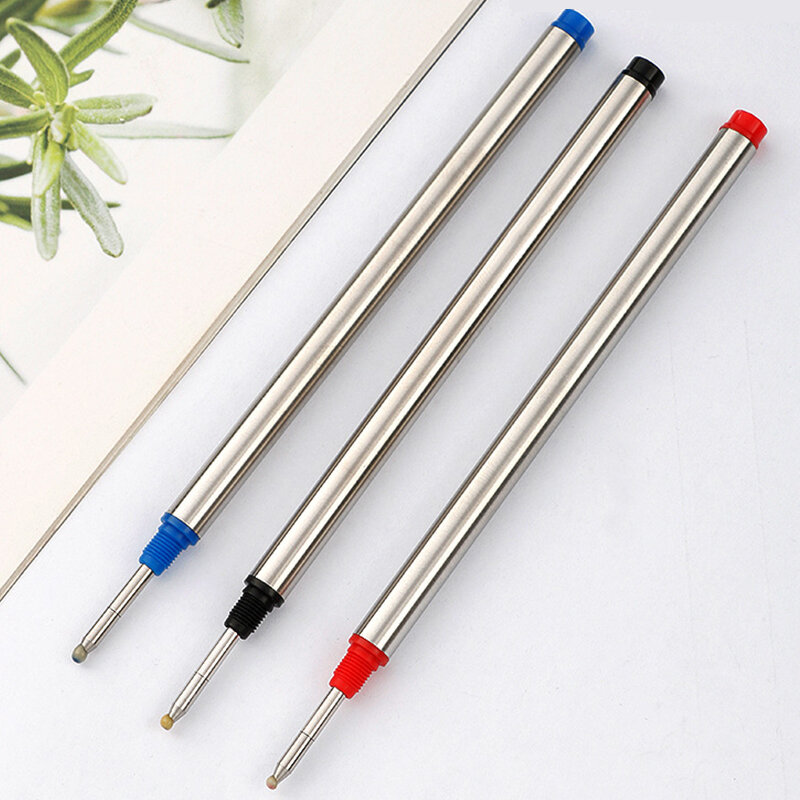 Ricariche per penna rotativa filettate in metallo da 3 pezzi da 11.4cm blu/nero/rosso penna a sfera con asta per firma ricarica per penna da 0.7mm cancelleria per ufficio