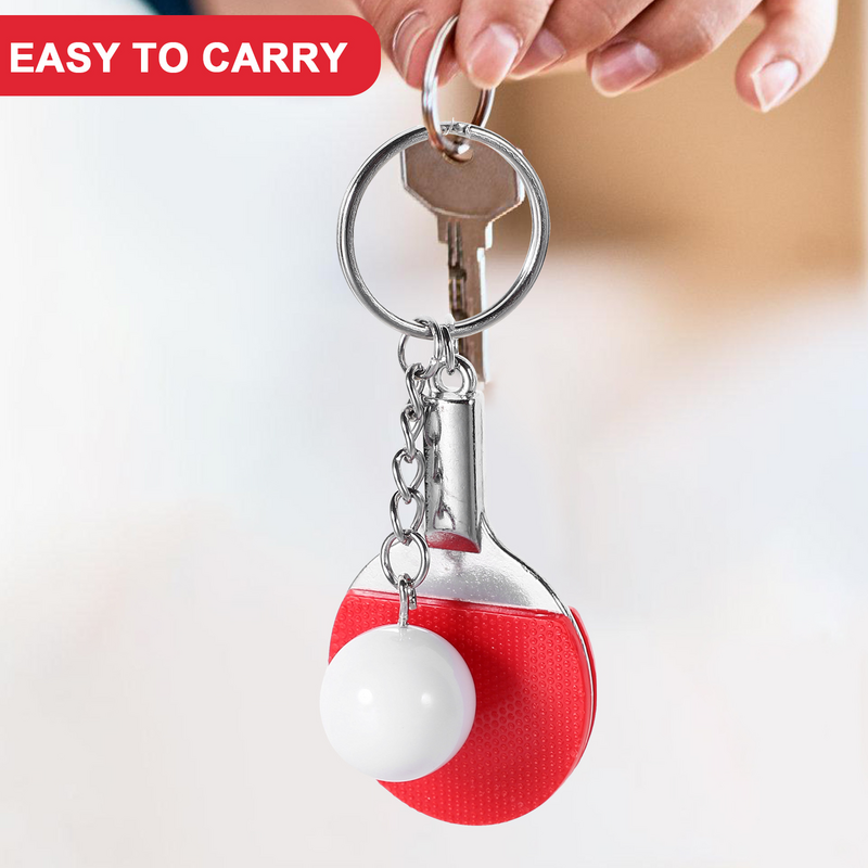 6 stücke Schlüssel fob Tasche Anhänger Geschenk Sportartikel simuliert Schläger (rot) 6 stücke