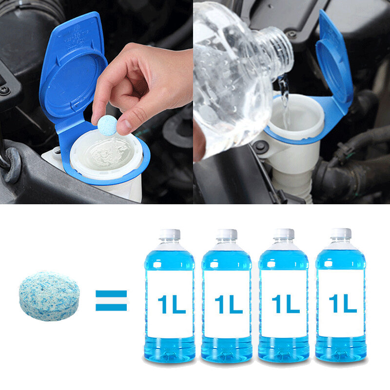 20/30/50 Pcs Car Solid Cleaner Effervescent Tablets Wiper Glass Cleaner Detergent Universal Home Toilet Car Window Cleaning
