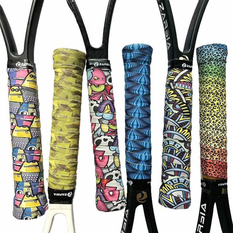 Многоцветные ракетки для бадминтона, амортизирующие новые накладки для теннисной ракетки с принтом, самоклеящаяся удочка
