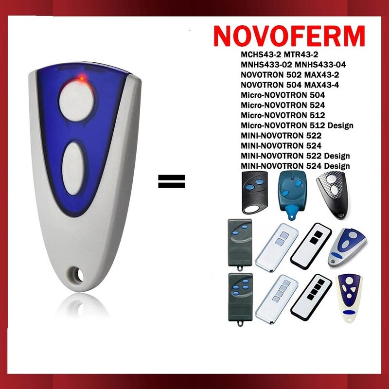 Novoferm Novotron 502 MAX43-2 504 MAX43-4 512 Mix 43-2 MINI-NOVOTRON 504 522 524 Garagedeur Afstandsbediening Poort Opener 433Mhz