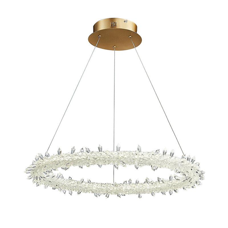 Lampadario di cristallo di lusso leggero postmoderno lampada da soggiorno circolare Nordic camera da letto principale Internet Celebrity Circle Firefly