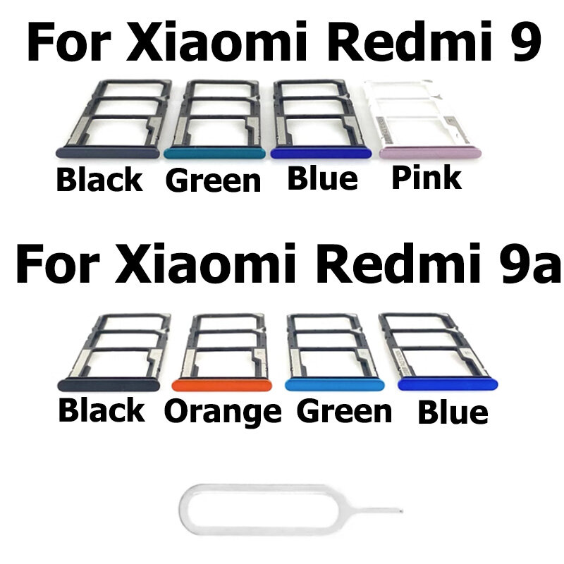 Adaptador de soporte para ranura de bandeja Sim, piezas de reparación de conector para Xiaomi Redmi 9 9A