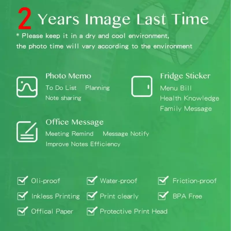 Peripage carta termica autoadesiva stampabile etichette adesive stampa trasparente per stampante Poooli Papeang per etichetta fotografica del telefono