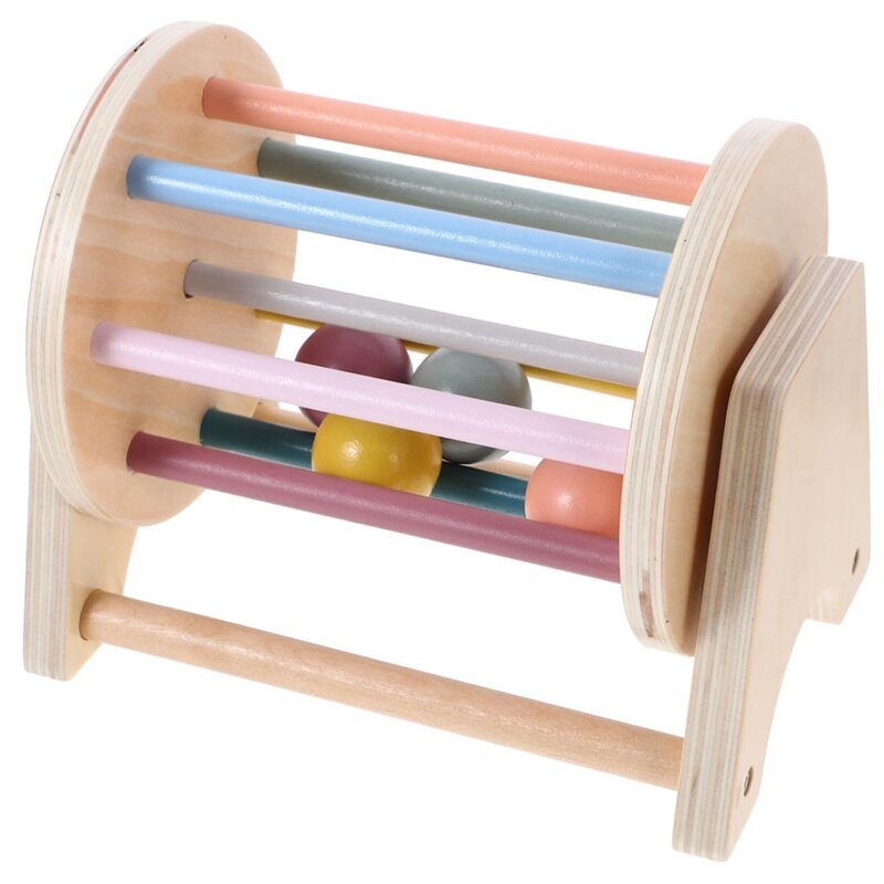 1-częściowy bęben muzyczny dla przedszkolaków, toczący brzuch, tęczowy rekwizyt, bęben toczący, jak pokazano, drewniany rekwizyt modelujący rolkę dla niemowląt