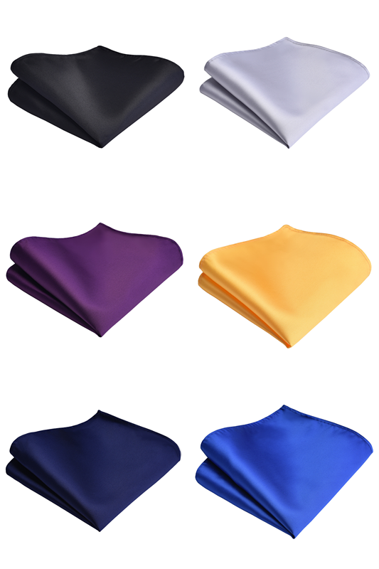 Ricnais-pañuelos clásicos de seda impermeables para hombre, pañuelo sólido de 25cm x 25cm, color verde, rojo y dorado, Cuadrado de bolsillo para boda, fiesta de negocios